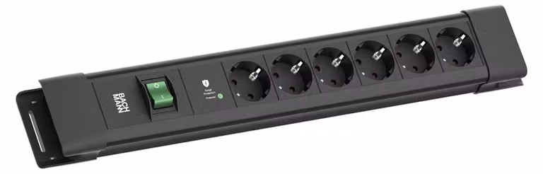 BACHMANN CONNECTUS 6xCEE7/3, 1xSPD-Plus 1xinterruttore 2,0m CEE7/7 Nero