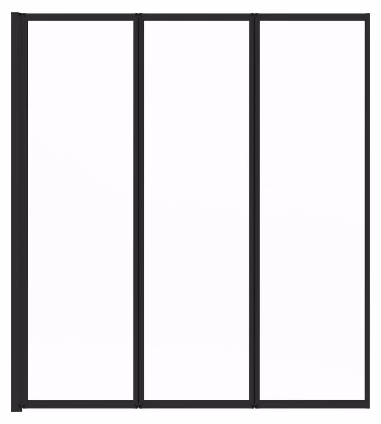 MARWELL Paravento pieghevole Black Light - 3 pannelli, 143x125cm - Cabina doccia in vetro trasparente - Cabina doccia