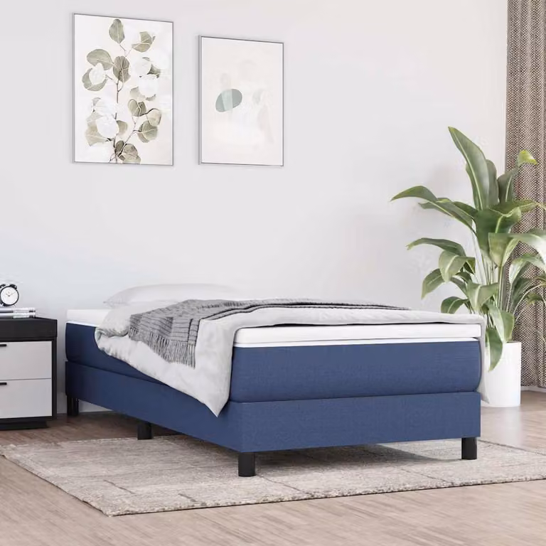 vidaXL Struttura Letto a Rete a Molle in Tessuto Blu, L 80 cm x P 200 cm