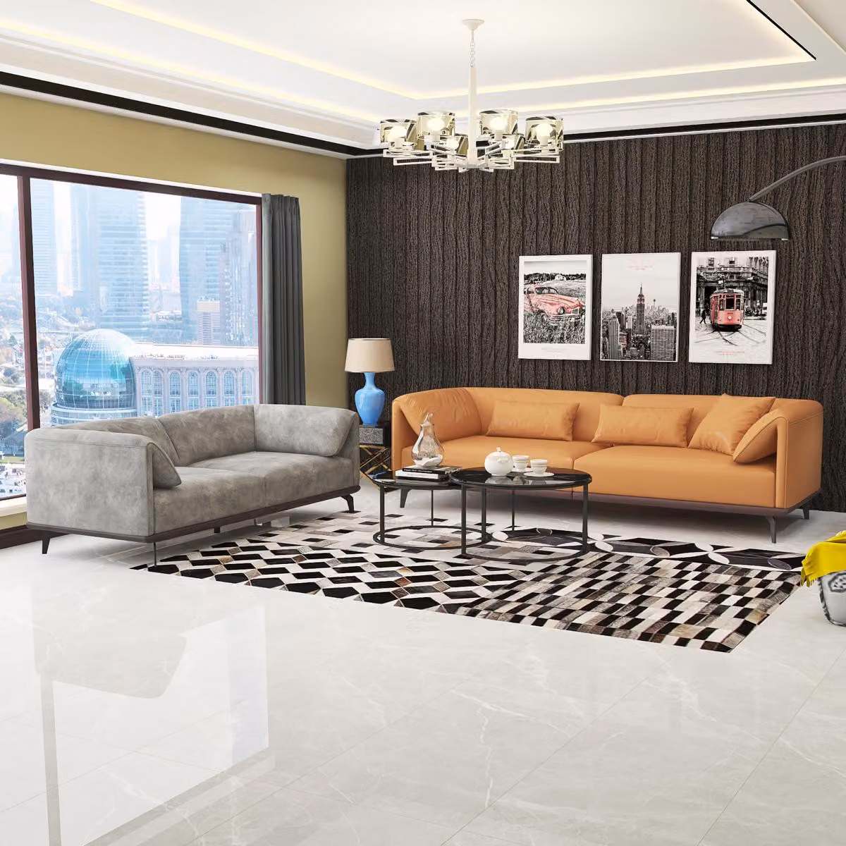 Sofagarnitur 4+3+2 Ledersofa Couch Wohnlandschaft Garnitur Design Modernes Sofa