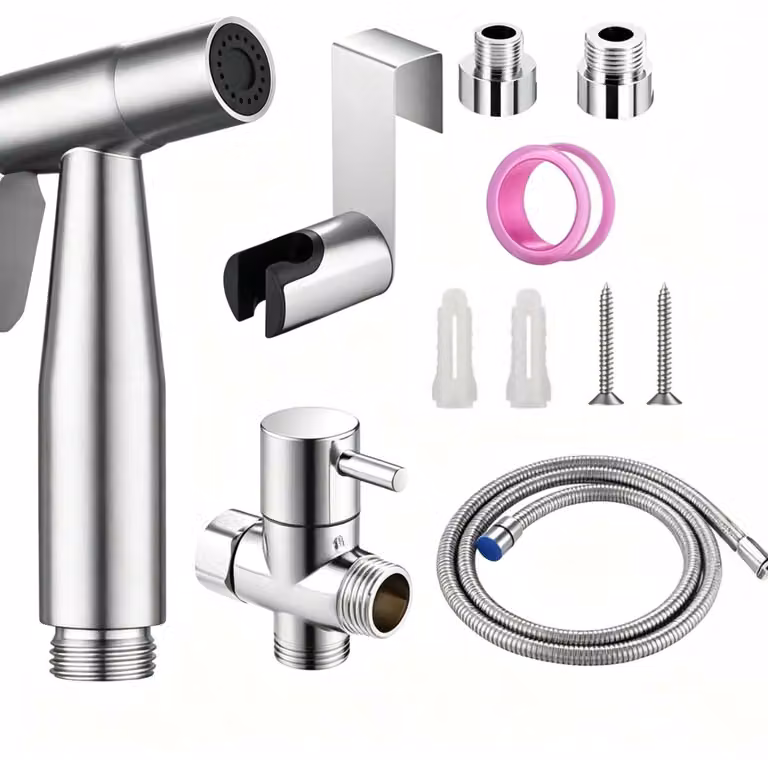 Doccia manuale per bidet - Acciaio inossidabile con valvola da G1/2 di pollice e adattatore G3/8