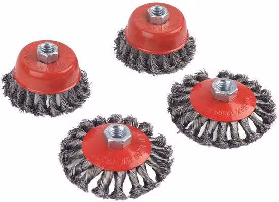 Set di spazzole abrasive composto da 4 pezzi: spazzola metallica M14, spazzola per lucidatura, spazzola per la rimozione della vernice, set di spazzole in acciaio di alta qualità