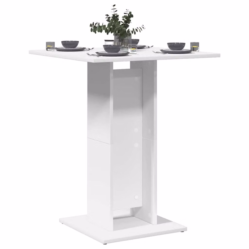 vidaXL Tavolo da Bistrot Moderno Bianco in Legno e MDF L/P/H: 60 x 60 x 75 cm