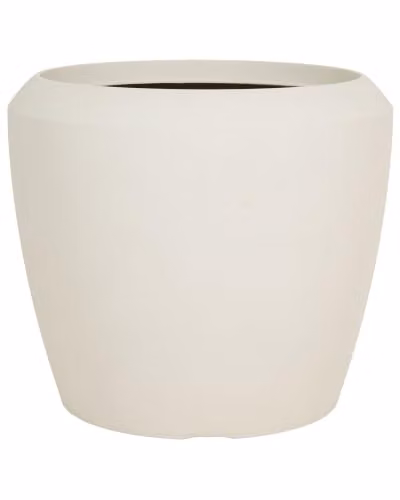 Beliani Vaso da fiori alto in pietra per giardino, per interni ed esterni 56x51 cm bianco sporco
