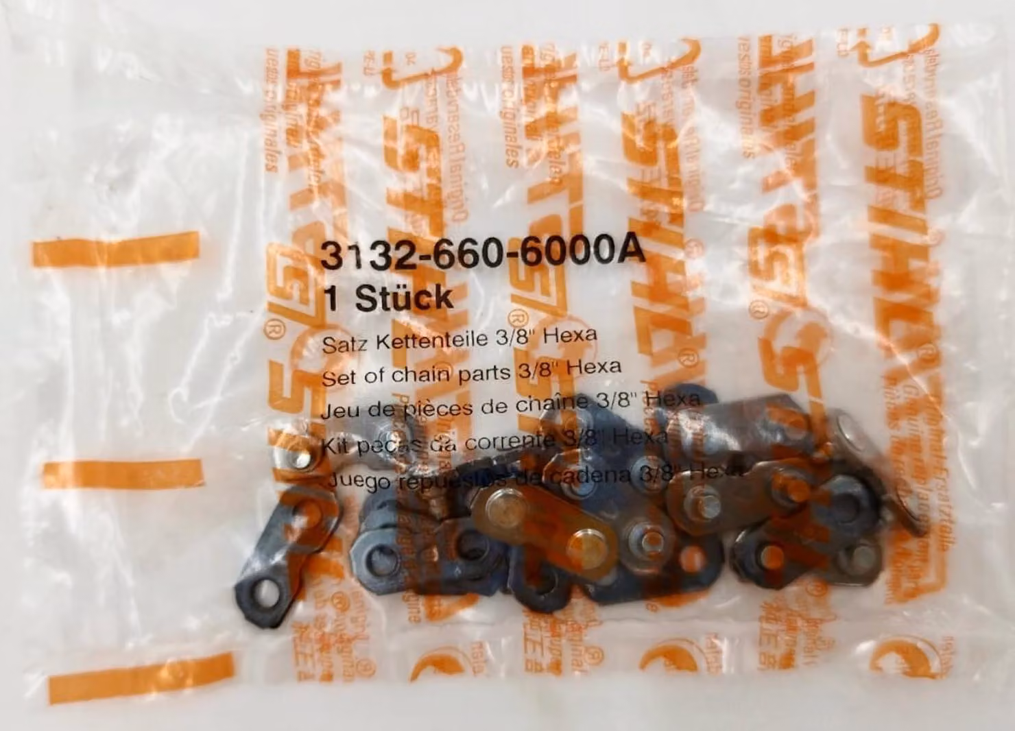 10x rivetti per maglie della catena originali STIHL, maglie di collegamento 3/8 esagonali 31326606000