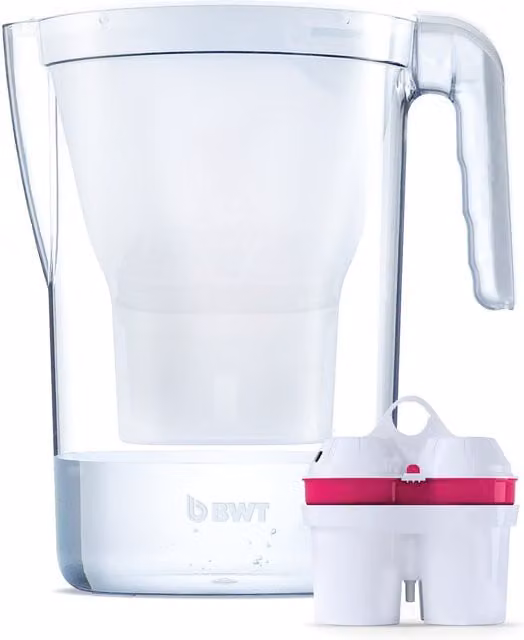Caraffa filtrante BWT Vida bianca con timer manuale e coperchio, capacità 2,6 l
