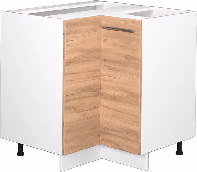 Mobile ad angolo cucina Fame-Line Rovere dorato/Bianco 80.5 cm senza piano di lavoro Vicco