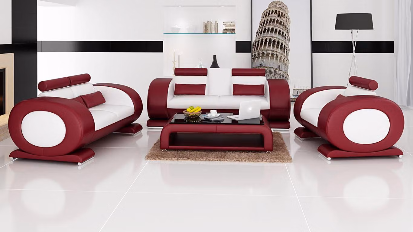 Sofagarnitur Garnituren Set Design Sofas Polster Couchen Leder 311 Sitzer