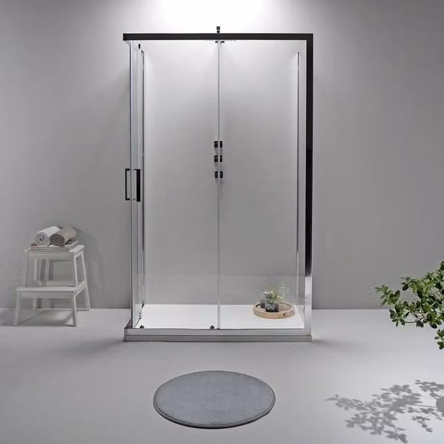 Box Doccia Elite Tre Lati 80x120x80 Cm Scorrevole Trasparente