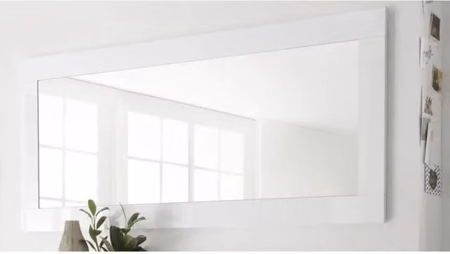 Specchio design, 170x75cm, collezione FOLOMI, bordo bianco lucido laccato