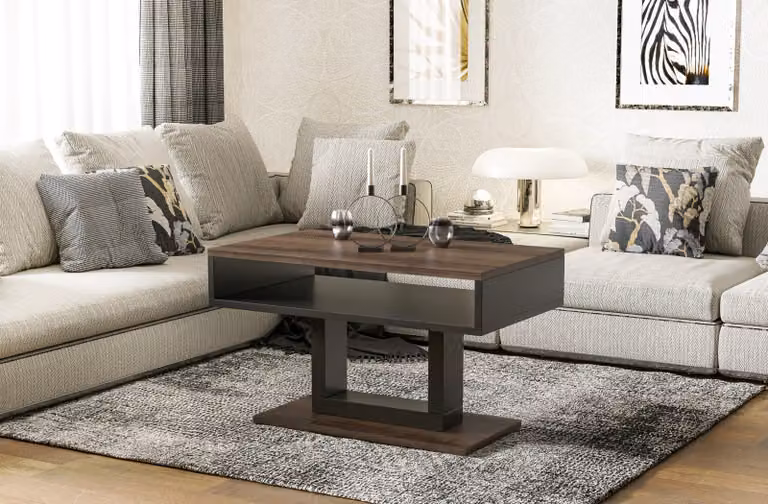 Endo-Möbel tavolino Tilo 110x60x58 cm tavolino da salotto con ripiano (rovere monastero)