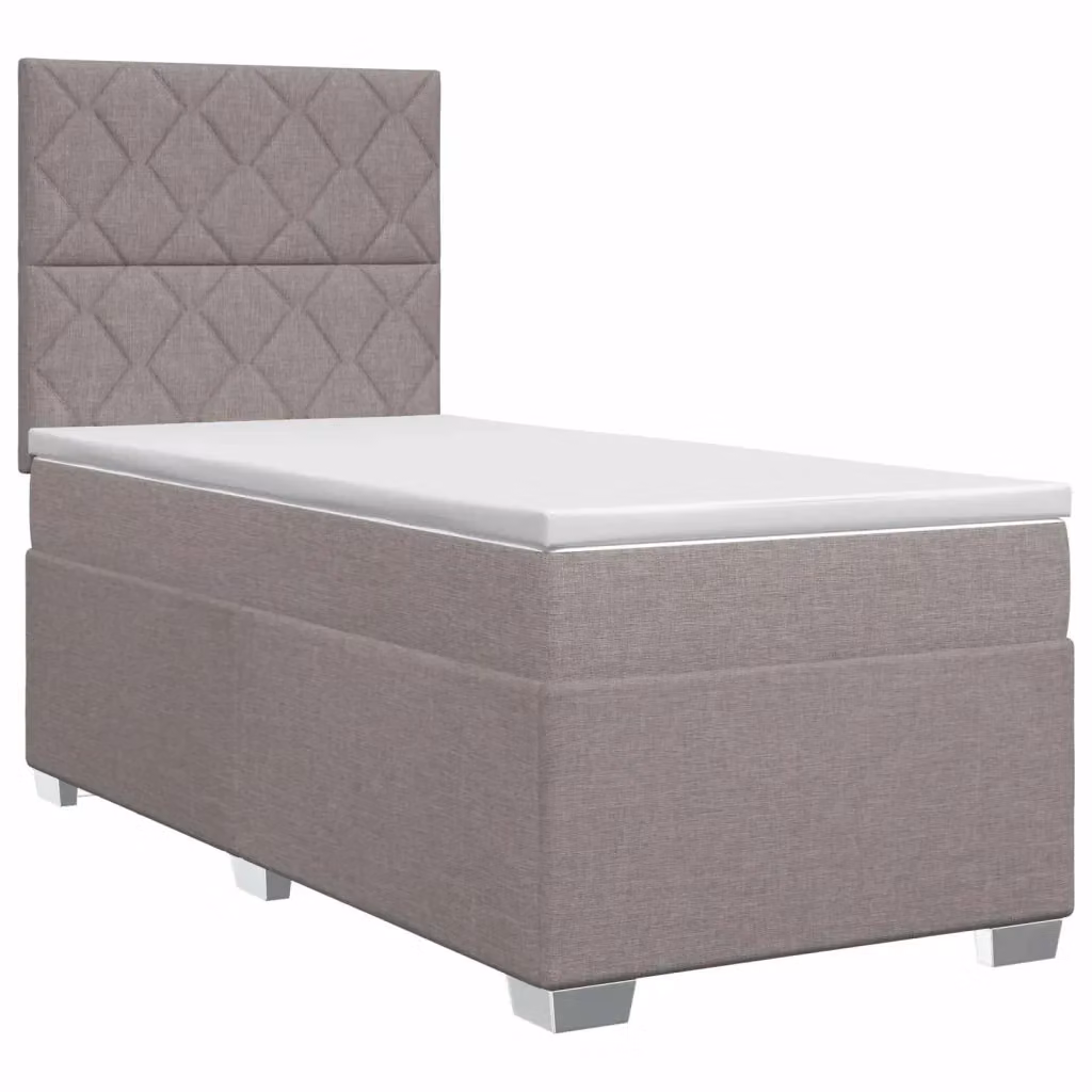 Letto box spring con materasso ibrido vidaXL in tessuto beige e grigio L/P: 200 x 80 cm – 2