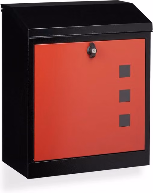 Cassetta postale da parete XL per posta voluminosa 53 x 43,5 x 26 cm in acciaio zincato nero 13_0005249