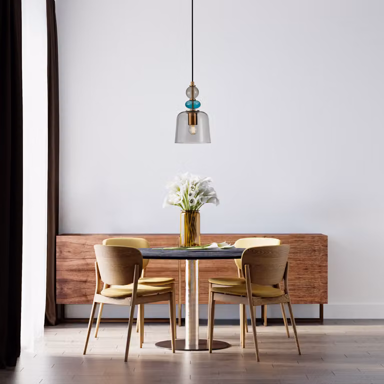 Lampada a sospensione decorativa in vetro fumé multicolore per soggiorno sopra il tavolo 1xE27 40W NAMOS Italux