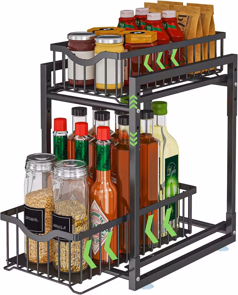 Mobiletto sotto lavello, con 2 ripiani, cassetto estraibile, per cucina