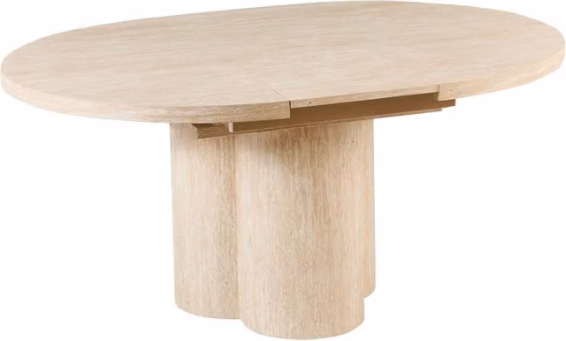 Tavolo da pranzo allungabile con ampia base a piedistallo MDF 120/160 x 76 cm Mobili per la sala da pranzo minimalisti Marrone chiaro