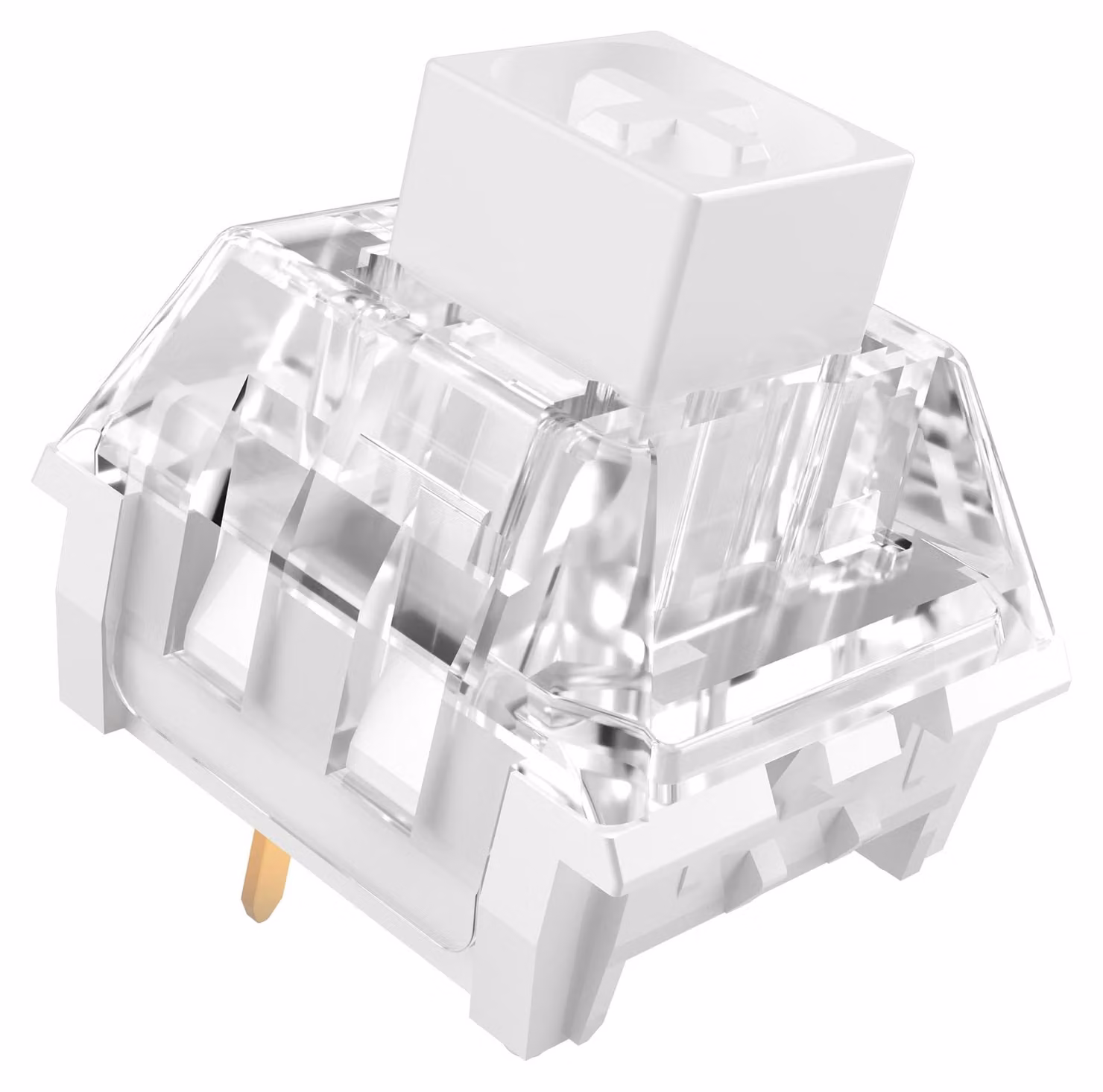 Interruttori meccanici per tastiere, bianchi, a 3 pin, con feedback tattile e sonoro (clicky), 45gf (108 pezzi)