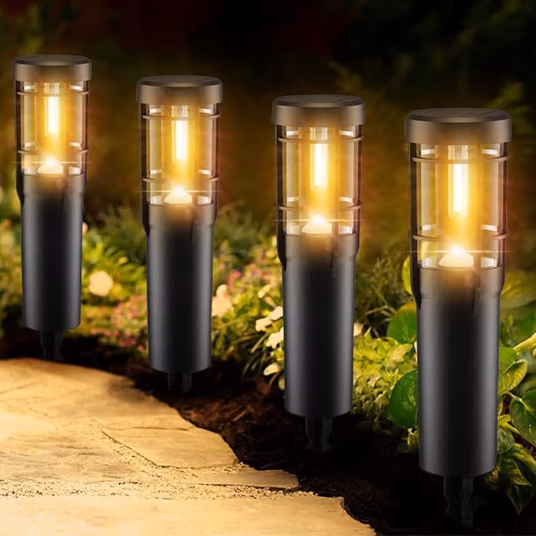 Lampada solare da giardino - Set di 4 - Bianco caldo - IP65 impermeabile