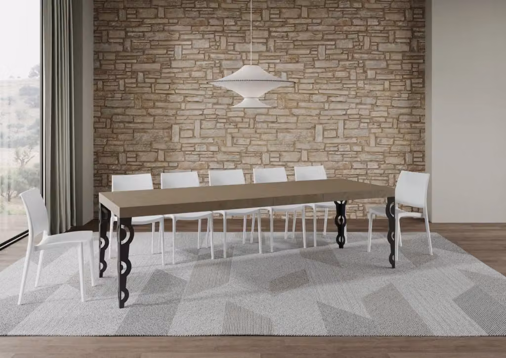 Tavolo allungabile Karayan Premium Bs Com, colore beige e antracite, L/P/H: 90 x 160/420 cm – 2