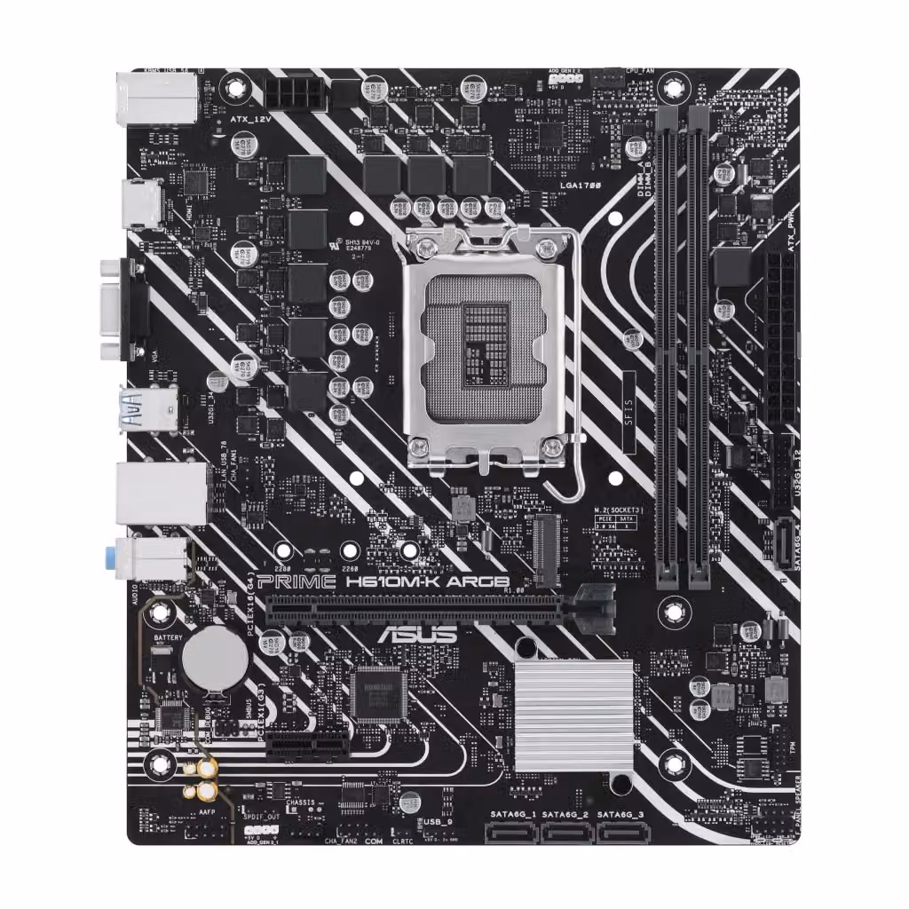 Scheda madre Asus Prime H610M-K ARGB Intel H610 LGA 1700 Micro ATX DDR5 Nera – 2