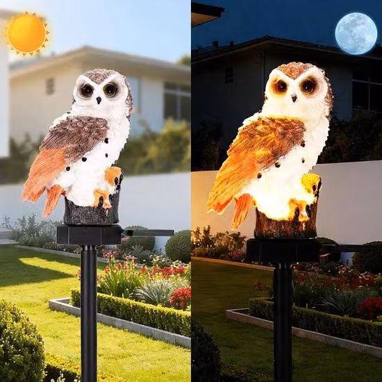 Lampada solare a forma di uccello - Lampada decorativa per il giardino - Scritta a mano - Altezza 45 cm