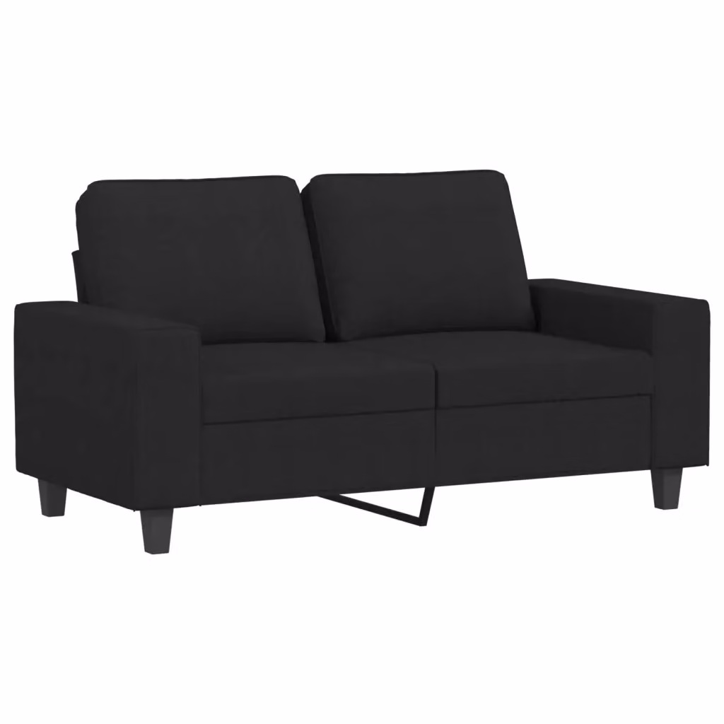 Divano moderno a 2 posti vidaXL in tessuto nero con struttura in metallo per soggiorno L: 154 cm, P: 80 cm, H: 77 cm – 2