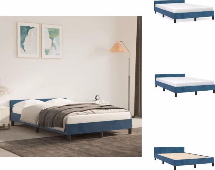 letto vidaXL con testiera in velluto blu scuro 120x200 cm - Letti & Reti