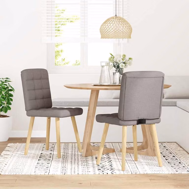 vidaXL Sedie da Pranzo 2 pz Tortora in Tessuto