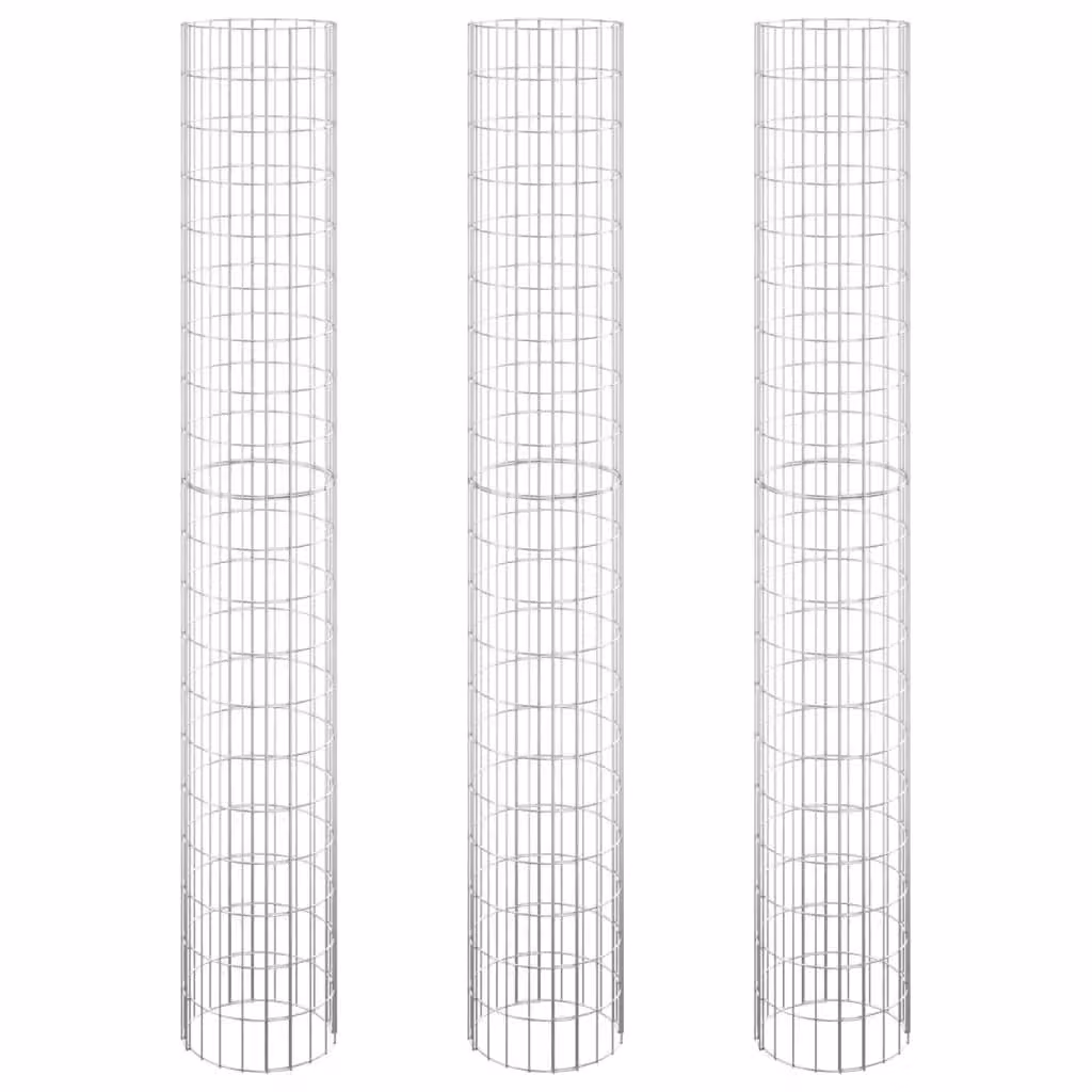 Fioriere Gabbione Circolare 3 pz in Acciaio Zincato Ø30x200 cm
