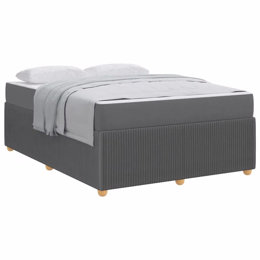 Struttura del letto imbottita vidaXL in tessuto grigio, L 140 cm x P 200 cm – 2