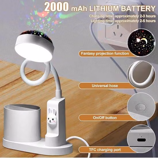 Lampada a LED per la cameretta / Lampada da comodino / Lampada fluorescente per bambini