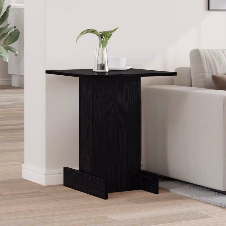 vidaXL Tavolino moderno in legno Rovere e Nero L/P/H: 44,5 x 45 x 55 cm
