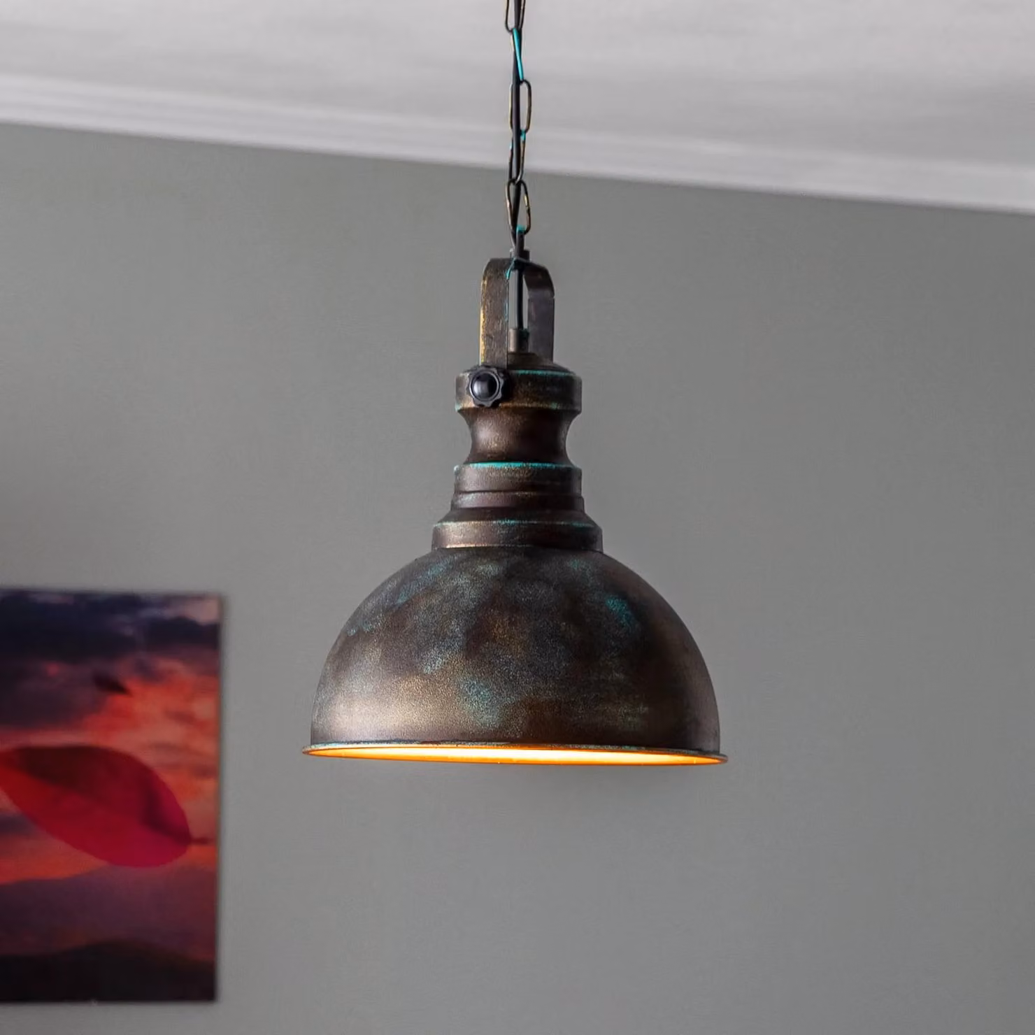 Lampada a sospensione Saglam 3710 Opviq, dimmerabile, Bronzo / Ottone antico, Soggiorno / Sala da pranzo, Metallo, Vintage, Lampada a sospensione