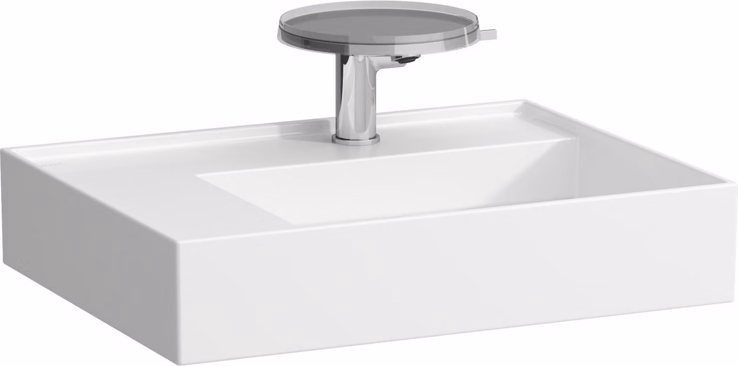 LAUFEN Kartell lavabo, tablette gauche, 2 trous pour robinet, sans trop-plein, 600x460mm, H810335A008151, H810335A008151