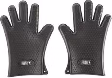 Coppia di guanti da barbecue Weber in silicone nero, taglia unica, Lunghezza: 27,5 cm