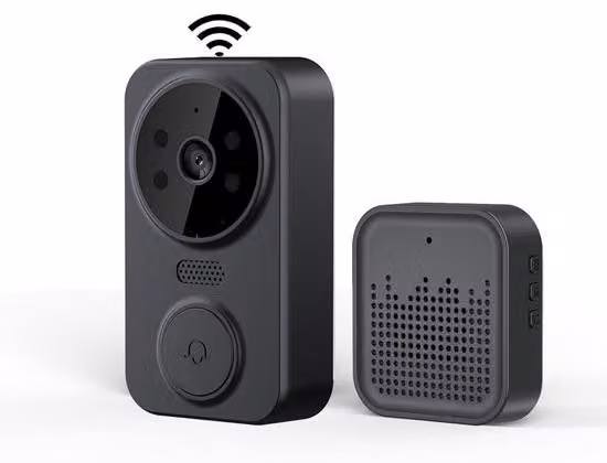 Campanello video Wi-Fi, a basso consumo energetico, per uso domestico, nero