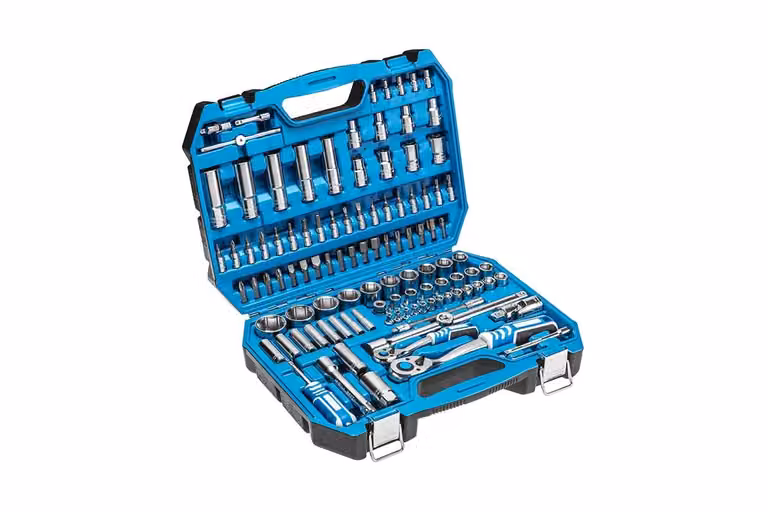 Set di utensili chiavi a cricchetto 1/4 e 1/2 112 pz HT1R432 GTV