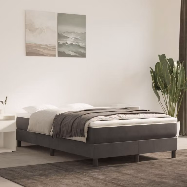 Maison Exclusive - Struttura Letto a Rete a Molle Grigio Scuro 120x200 cm Velluto