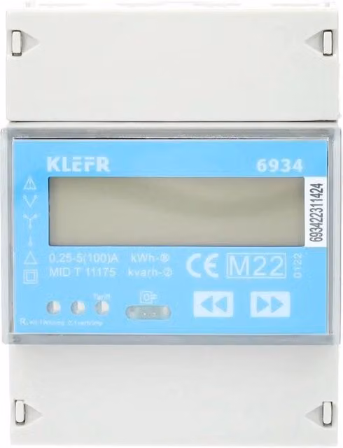 Contatore elettrico trifase 100A Modbus MID certificato bianco