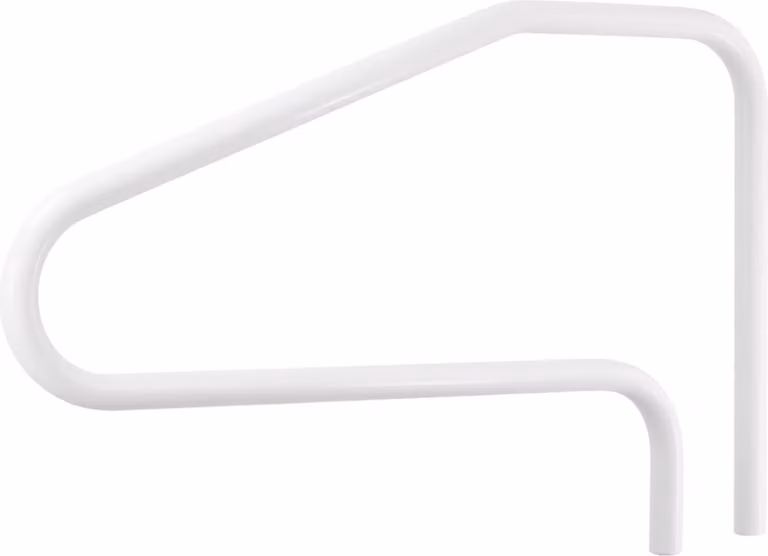 Corrimano per piscine - Maniglione/aiuto per l'imbarco - Acciaio inox - 1220 x 48 x 813 mm - Portata 100 kg - Saldato senza saldature - Montaggio a incasso o su zoccolo