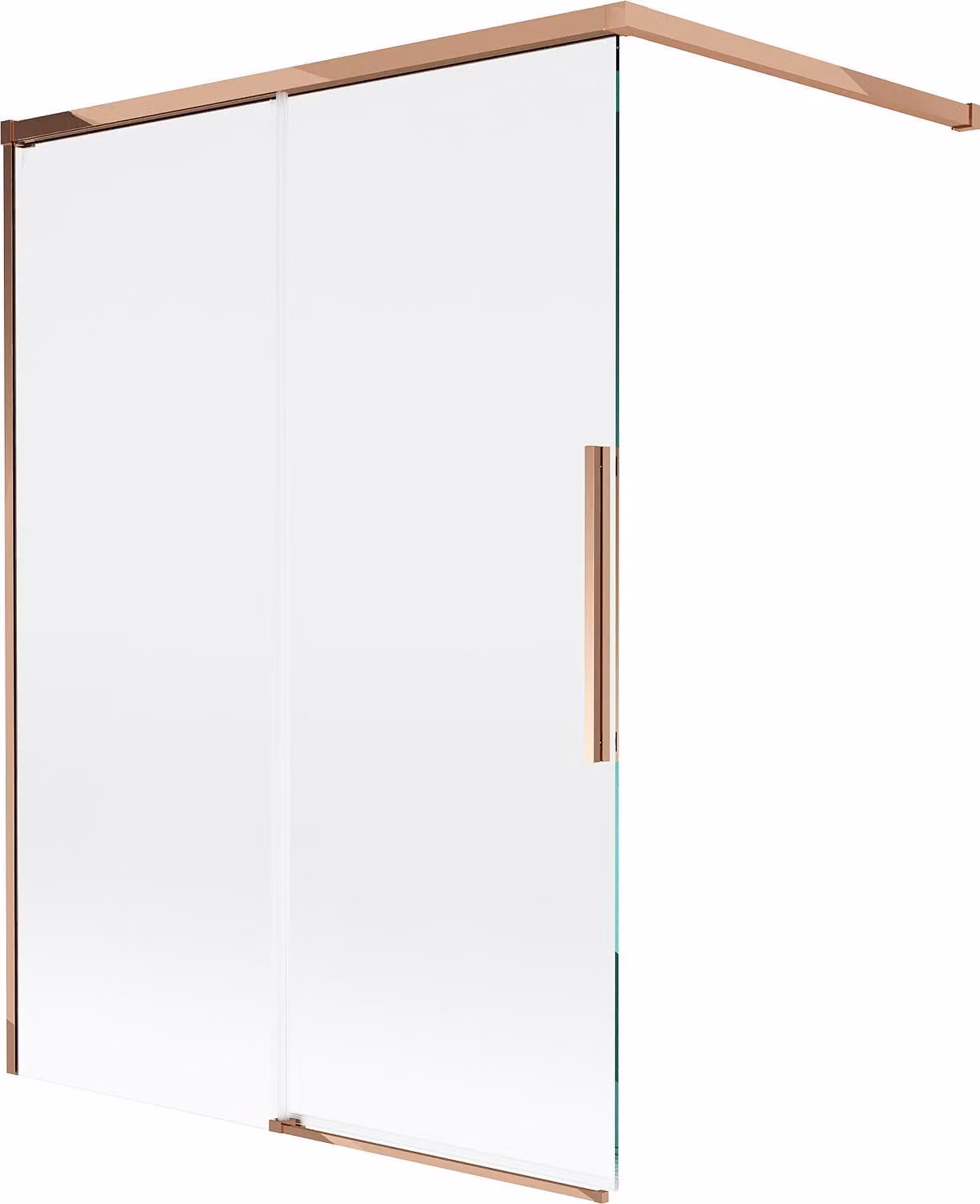 Mexen Rox paratia da bagno a 2 ante scorrevoli 120 x 150 cm, trasparente, oro rosa - 8C9-120-003-60-00