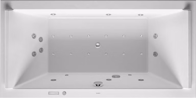 Duravit Starck Bains à remous, à encastrer, double dos inclinés, garniture de vidage et de trop-plein chrome, Combi-Système E, 1800x900mm, 760339000CE1000, 760339000CE1000