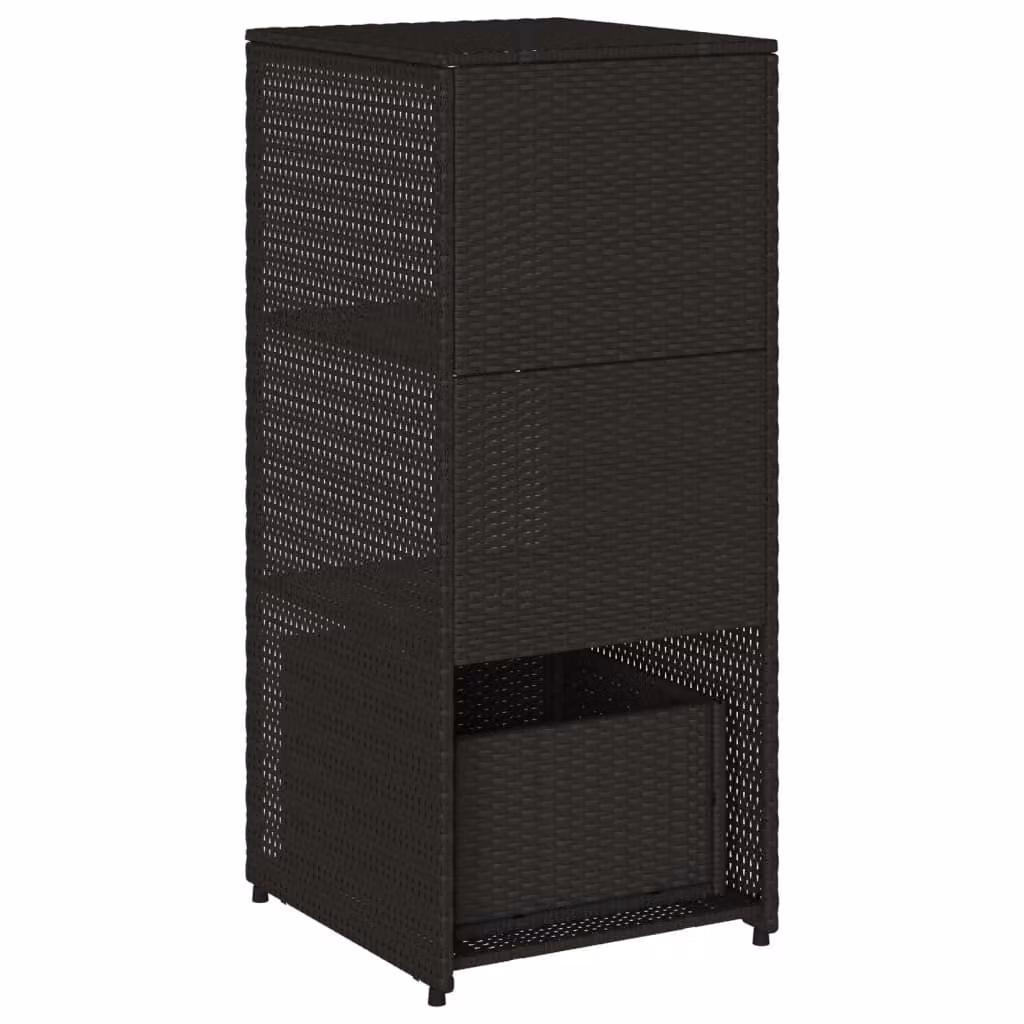 Armadietto Portaoggetti da Giardino Nero 50x55x115cm Polyrattan