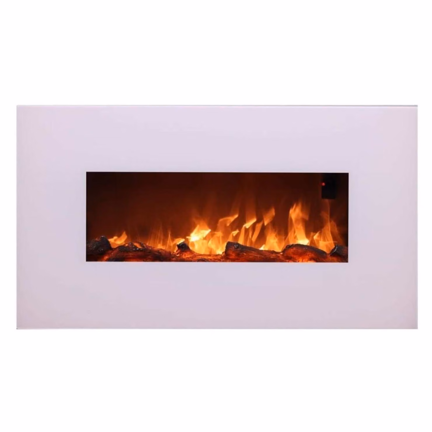 Caminetto elettrico da parete bianco 1500W LED effetto fiamma Monte Bianco