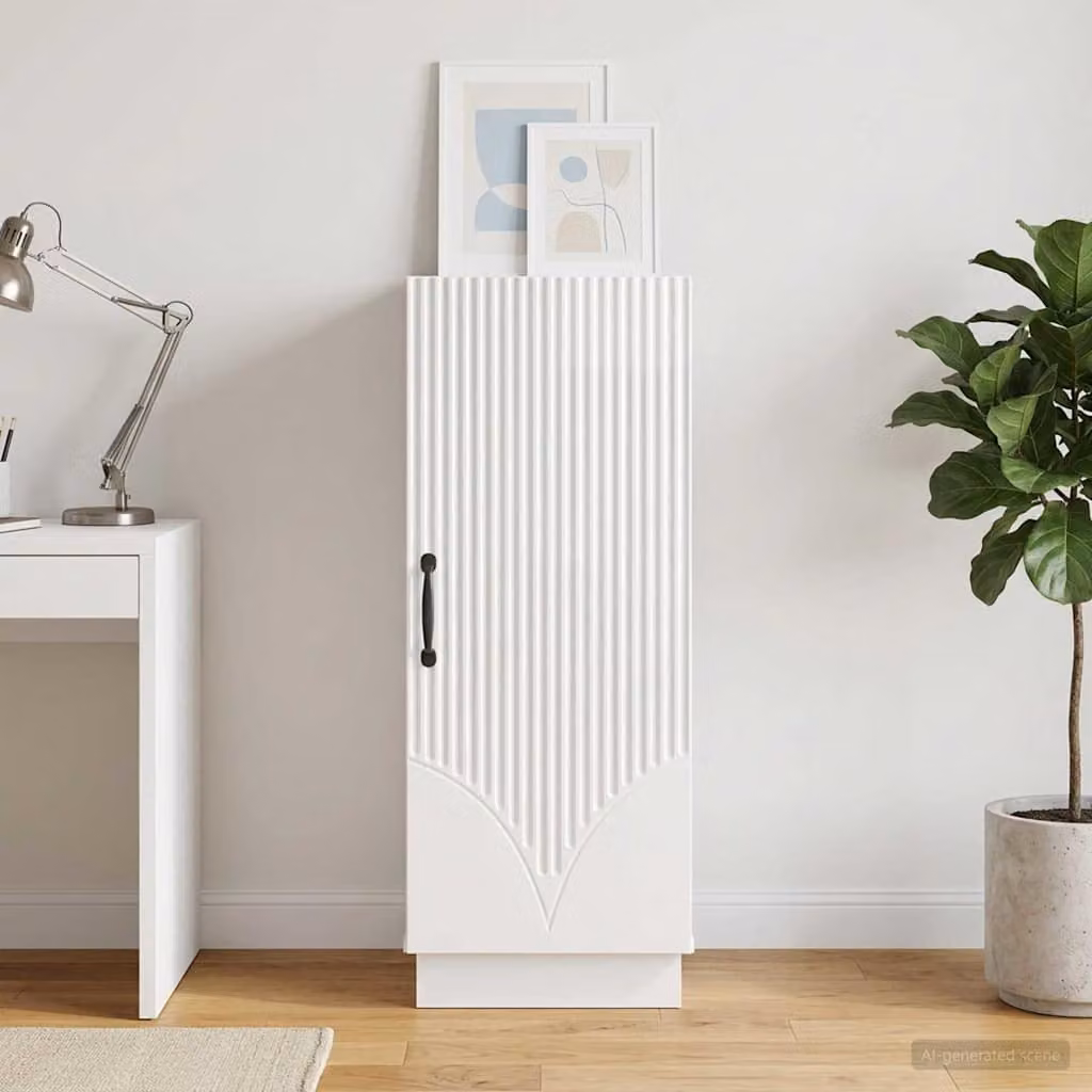 Credenza vidaXL Bianco Lucido in MDF per Soggiorno e Sala da Pranzo L: 33 cm, P: 34,5 cm, H: 87 cm