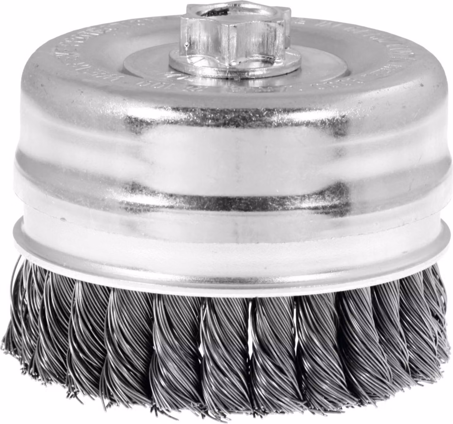 Lessmann Spazzola a tazza Filo d'acciaio 0,50 mm, ⌀ spazzola x filettatura: 125XM14 mm