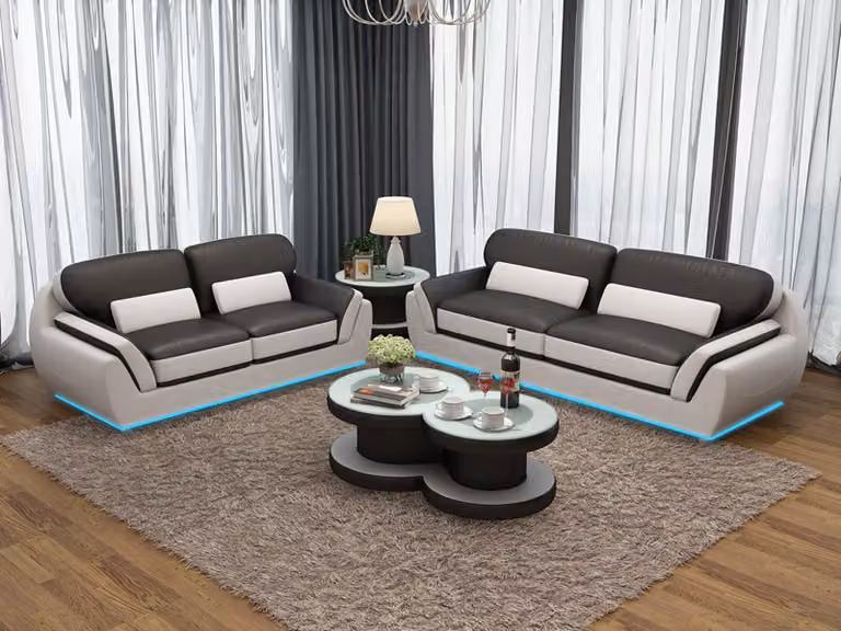 Ledersofa Couch Sofagarnitur 3+2 Sitzer Garnitur Design Modern Sofa G8038C