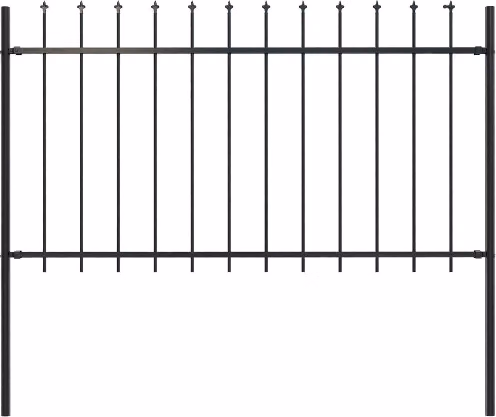 Recinzione da Giardino Woerden con Punta a Lancia in Acciaio 181x100 cm Nero