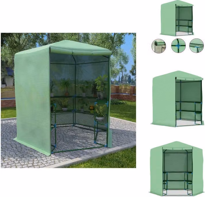 vidaXL Serra con ripiani in acciaio 227x223 cm - Serre