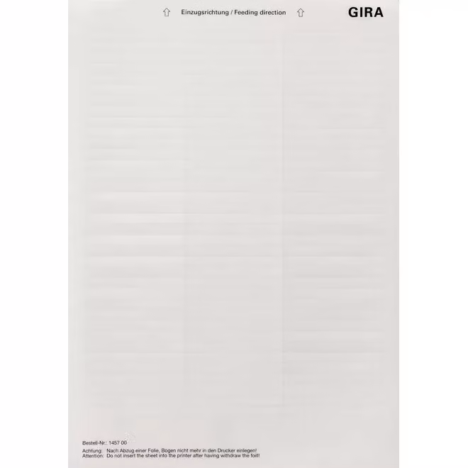 Gira 145700 Fogli per etichette 62,8x6,8 mm Accessori